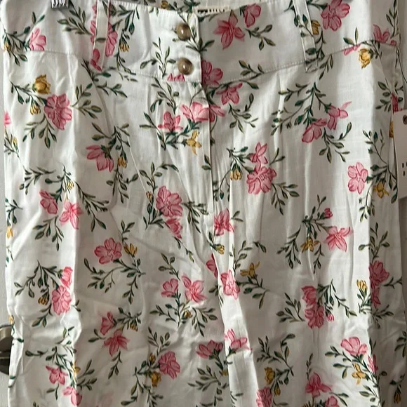 BILLABONG BACK AT IT FLORAL LINEN PANTS: WHITE: NWT: SZ 31 - Picture 2 of 7